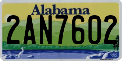 AL license plate 2AN7602