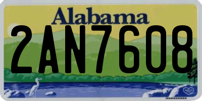 AL license plate 2AN7608