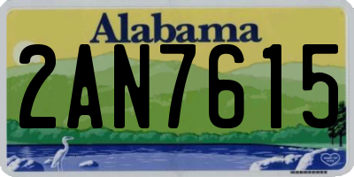 AL license plate 2AN7615