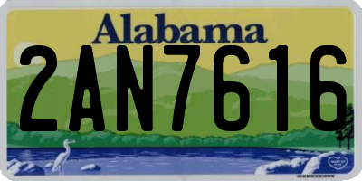 AL license plate 2AN7616