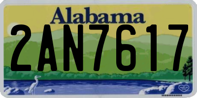 AL license plate 2AN7617