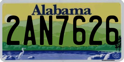 AL license plate 2AN7626