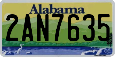 AL license plate 2AN7635