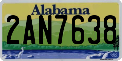 AL license plate 2AN7638