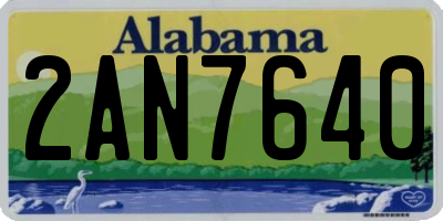AL license plate 2AN7640