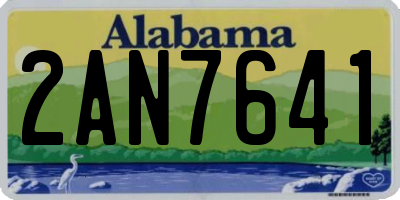 AL license plate 2AN7641