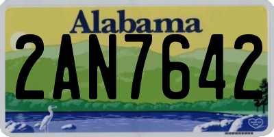 AL license plate 2AN7642