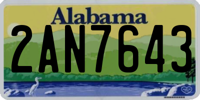 AL license plate 2AN7643