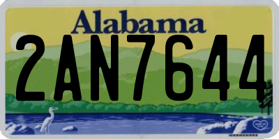 AL license plate 2AN7644