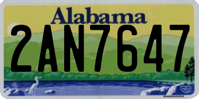 AL license plate 2AN7647