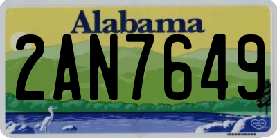 AL license plate 2AN7649