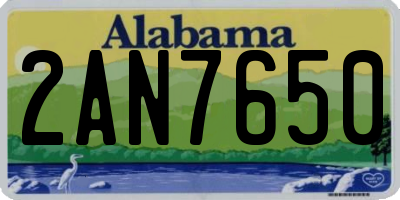 AL license plate 2AN7650