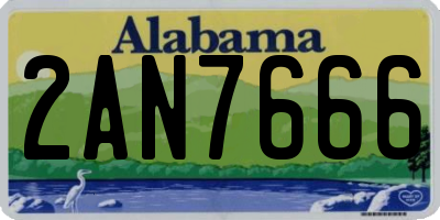 AL license plate 2AN7666