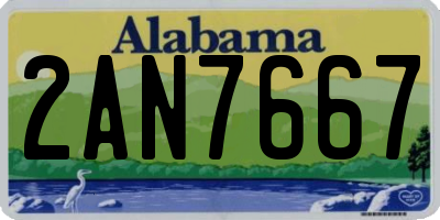 AL license plate 2AN7667