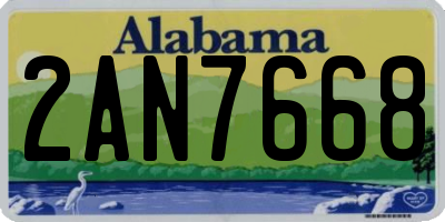 AL license plate 2AN7668