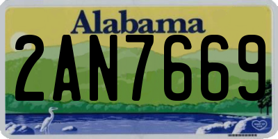 AL license plate 2AN7669