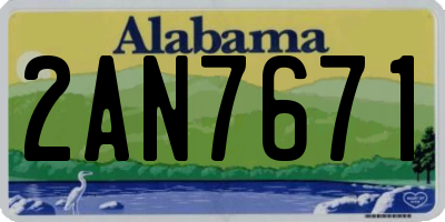 AL license plate 2AN7671