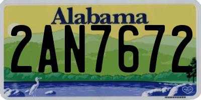 AL license plate 2AN7672