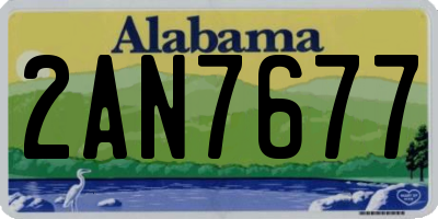 AL license plate 2AN7677
