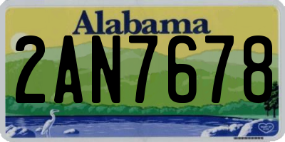 AL license plate 2AN7678