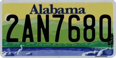 AL license plate 2AN7680