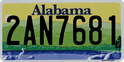 AL license plate 2AN7681