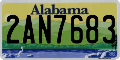 AL license plate 2AN7683