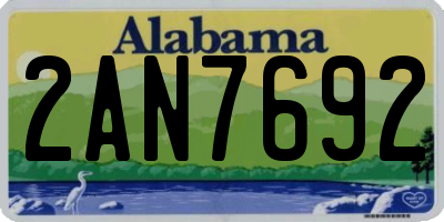 AL license plate 2AN7692
