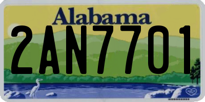 AL license plate 2AN7701