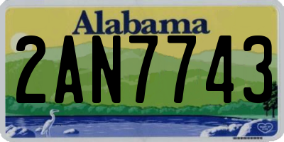 AL license plate 2AN7743
