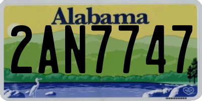 AL license plate 2AN7747