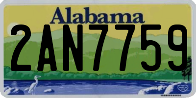 AL license plate 2AN7759