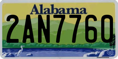 AL license plate 2AN7760