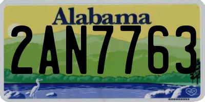 AL license plate 2AN7763