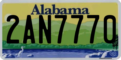 AL license plate 2AN7770