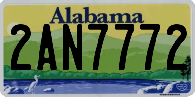AL license plate 2AN7772