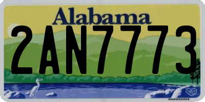 AL license plate 2AN7773