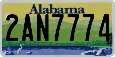 AL license plate 2AN7774