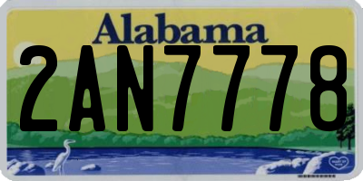 AL license plate 2AN7778