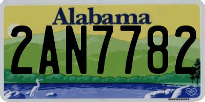 AL license plate 2AN7782