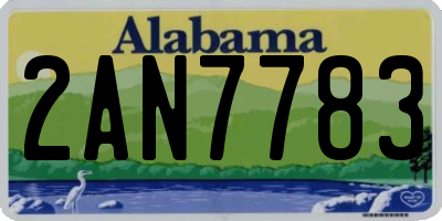 AL license plate 2AN7783