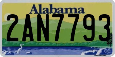 AL license plate 2AN7793
