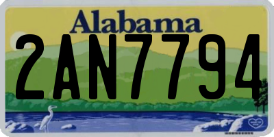 AL license plate 2AN7794