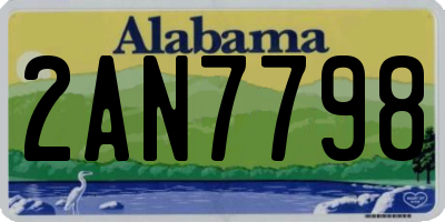AL license plate 2AN7798