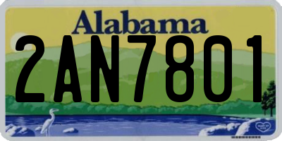 AL license plate 2AN7801