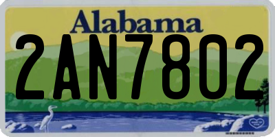AL license plate 2AN7802
