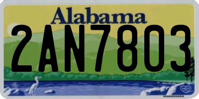 AL license plate 2AN7803