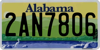AL license plate 2AN7806