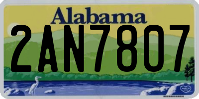 AL license plate 2AN7807