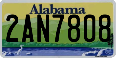 AL license plate 2AN7808